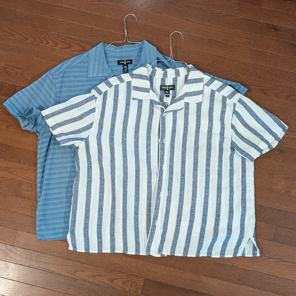 Target Other - Target x Houston White - 2 Shirt Bundle - Striped Men's Casual Shirts